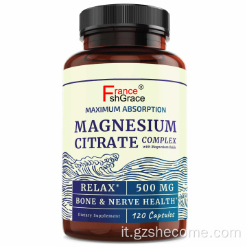 Digestione del citrato di magnesio Capsule di magnesio